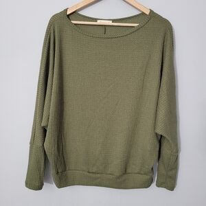 Reb. In J. 220 Olive Green Waffle Knit Thermal Top